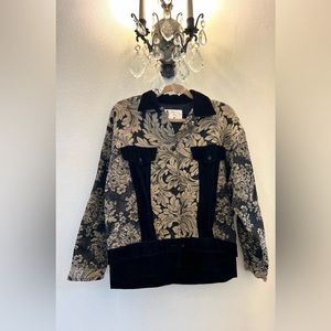 Vintage Chic Floral Jacket “My Boyfriend’s Back” Oversized S/M Velvet Lining